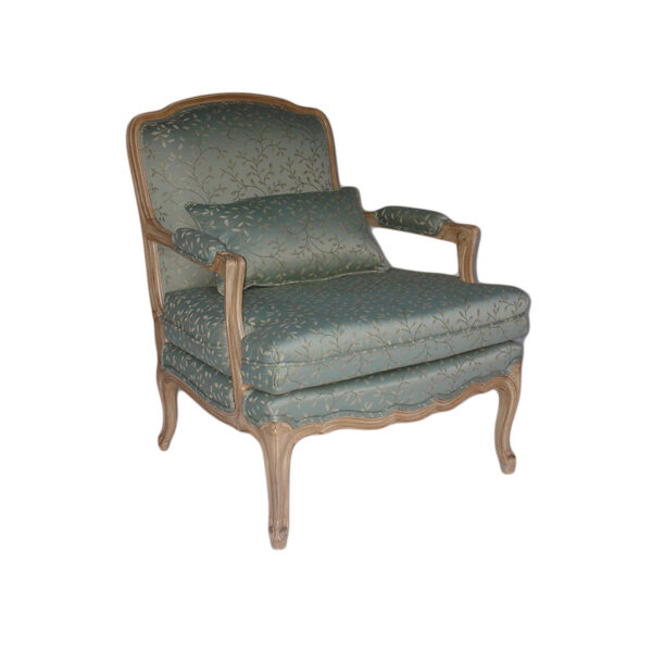 WS-2611-Darlene Louis XV Arm Chair with Single welt  seat  cushion-and small kidney pillow-28W 29D 36H COM 6 yds