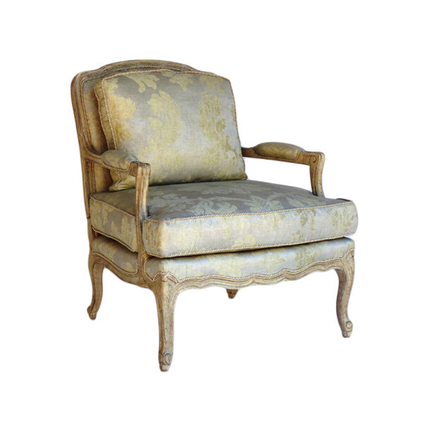 WS-2612-Darlene Louis XV Arm Chair with Single welt seat cushion and small kidney pillow-28W 29D 36H COM 6 yds