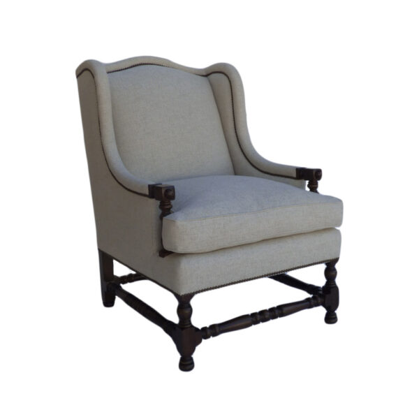 WS-2619- Hampton Meadows Wing  Chair- COM 7 yds