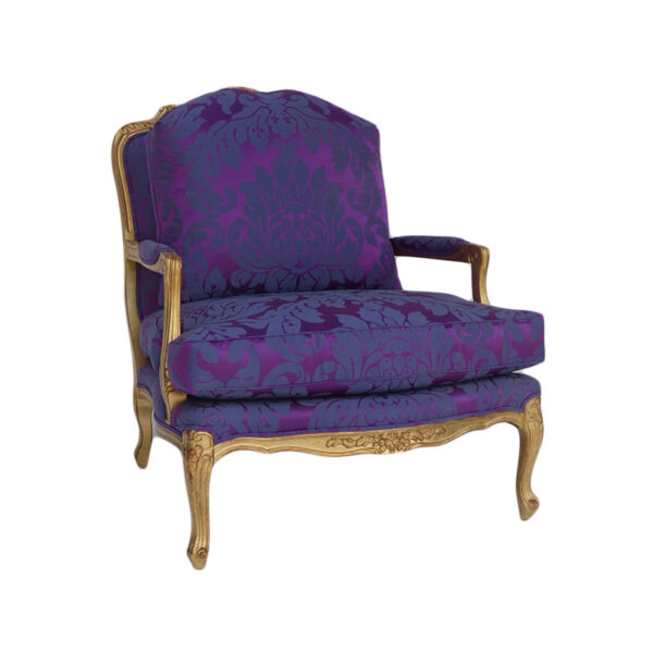 WS-2606-Malvern Louis XV Occasional Chair-32W 33D 38 H COM 6.5yds-Ottoman 32W22D 19H COM 2.5 yds