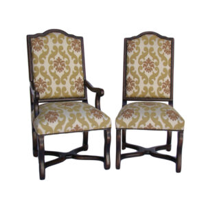 WS-2050-632-C Duke of  Wilmington Dining Chairs  Arm-23W 26D 46H-Side-21W 25D 46H-COM 2 yds