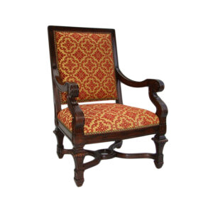 WS-2616-642 Villa Medici Lounge Chair-31W 32D 46H 29AH  COM 3 yds-Country Occasional Arm Chair -35W 40D 42H