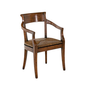 WS-2002- Suffolk Country Dining Arm Chair- 23.75W 23D 34.5H  with Rush  Seat 20 SH - Also  Available with Upholstered  Seat COM  1 yd