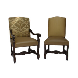 WS-2052- Elizabethan  Tudor   Dining Chairs with  Custom  Height-Arm- 25W 26D 43 H -Side-22W26D 43H COM 3 yds