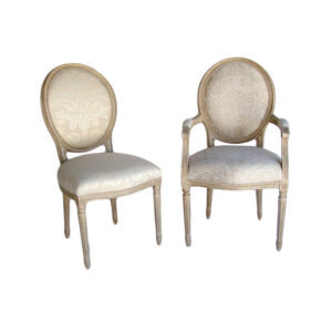 WS-2100-876-Louis XVI  Isabelle Dining Chairs-Arm Chair -23W 25D 18.5D 41 H COM 2 yds-Side chair 20W 24D 41H -COM 1.5 yds