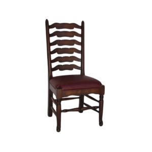 WS-2004 Country English  Ladder Back  Side  Chair-  20W 21D 43H COM .5 yd
